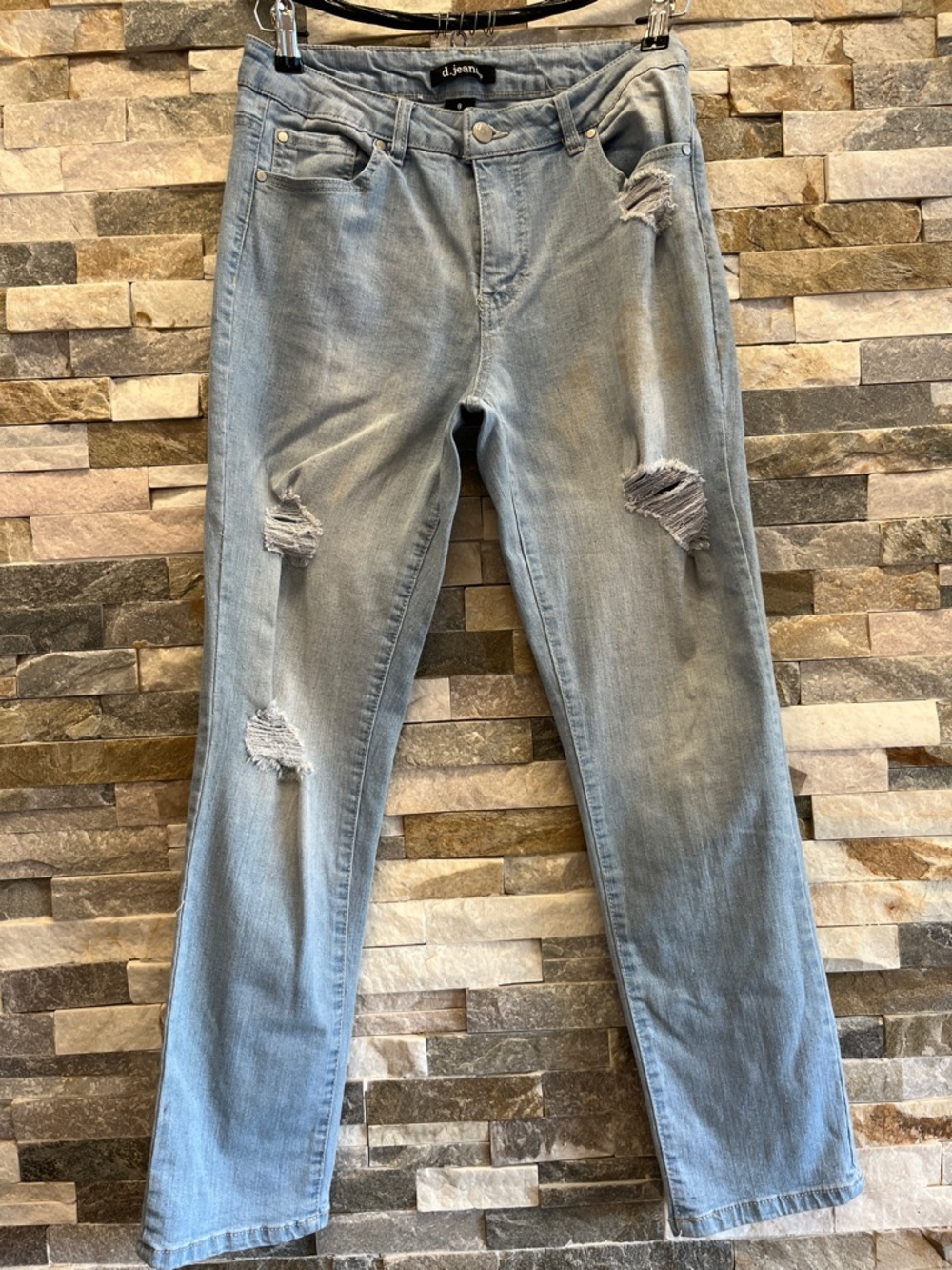 d. jeans Light Blue Distressed Women's Jeans